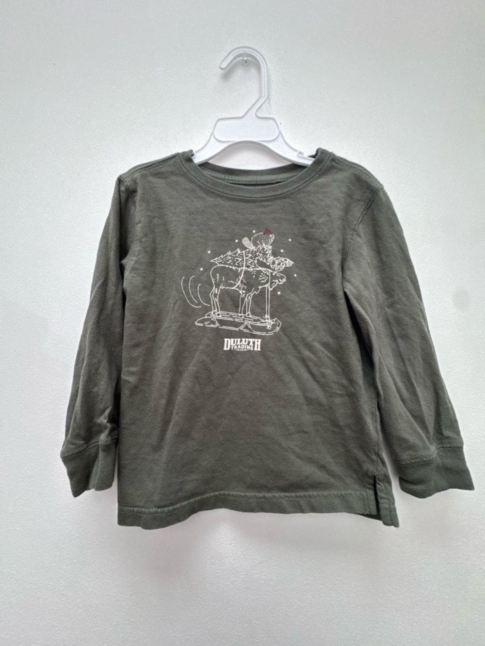 Duluth Trading Co Olive Green Kids Long-Sleeve Skate Graphic Tee